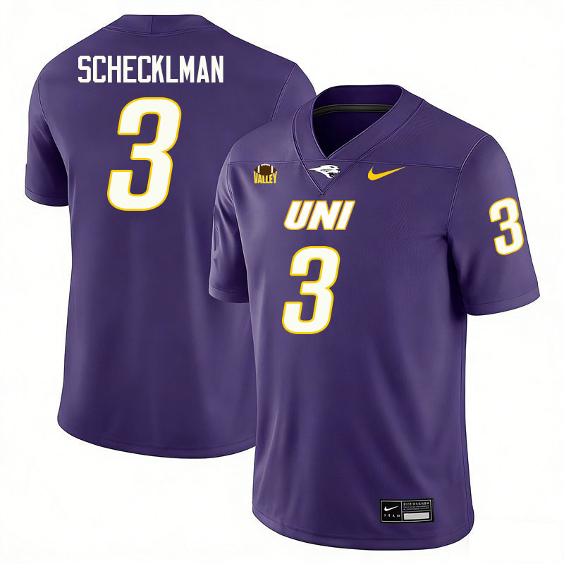 Northern Iowa Panthers #3 Matthew Schecklman College Football Jerseys,Uniforms-Purple